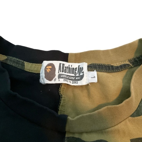 Bape WGM Women’s Camo Black T-Shirt Sz Large World Gone Mad Bathing Ape - Picture 3 of 7